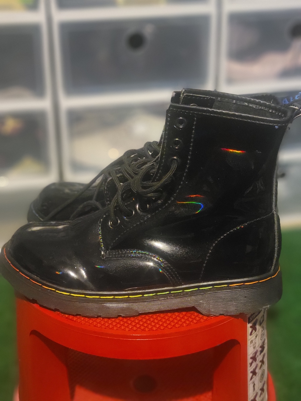 Dr. Martens Combat Boots with Yellow Stitching